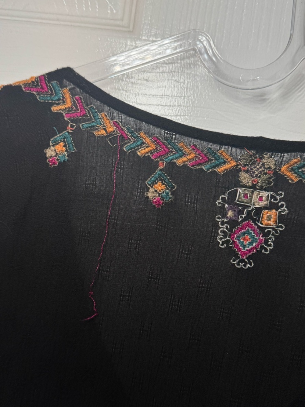 Free People Arianna Tunic embroidered blouse sleeves boho flowy top mini dress - Picture 7 of 7